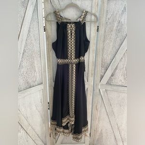 New York & Company Halter High-Low Tie Detail black summer Dress, women’s size m